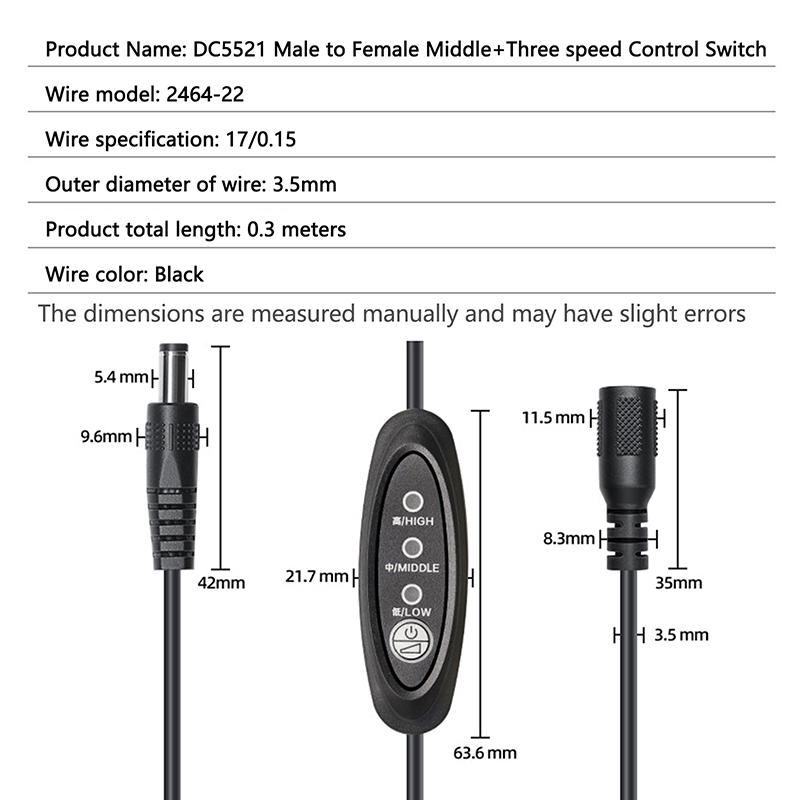 1 Piece Electronic 3 Speed Adjustable Regulator Switches Dc/Usb 5V Speed Controller Switches For Fan Blowers Speed Control