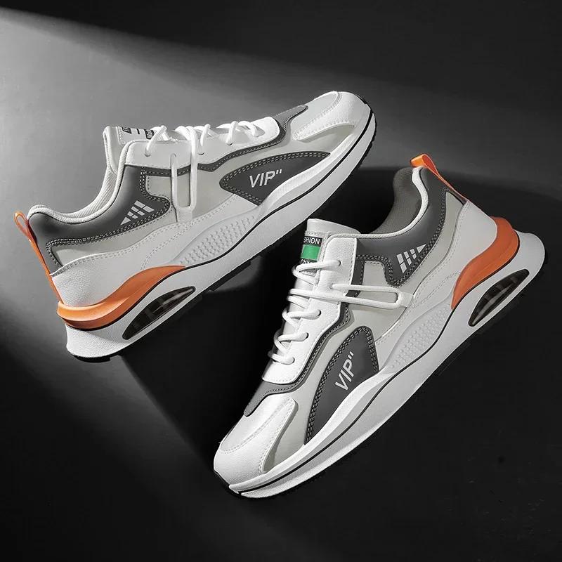 Hot Sale Leather Lace-up Outdoor Sports Running Fashion Casual Men's Shoe Walking Comfortable Shoes 2024 Fall New
