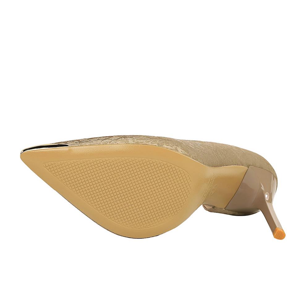 Spitze, spitz zulaufende, flache, ausgehöhlte High Heels für Damen, dünne Absätze, dekorative Metallsilberschuhe