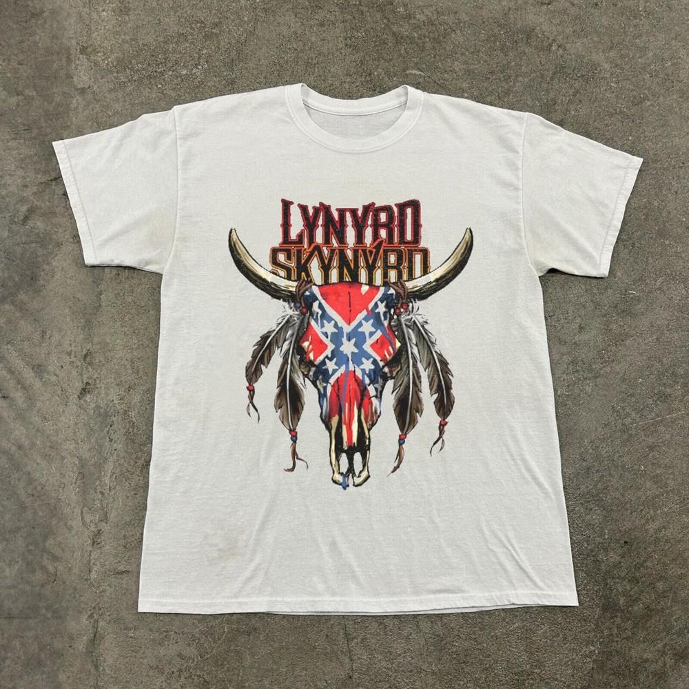 Rare Lynyrd Skynyrd Steer Skull T-shirt, Unisex Black T-shirt, Size S-5XL Unisex T-Shirt XL