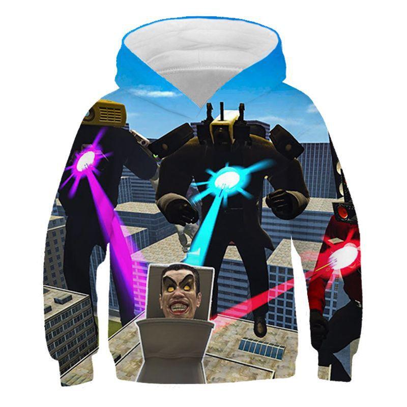 Autumn 3D Game Skibidi Toilet Printing Hoodies For Children Fashion Streetwear Hooded Sweatshirts Harajuku Cool Clothing