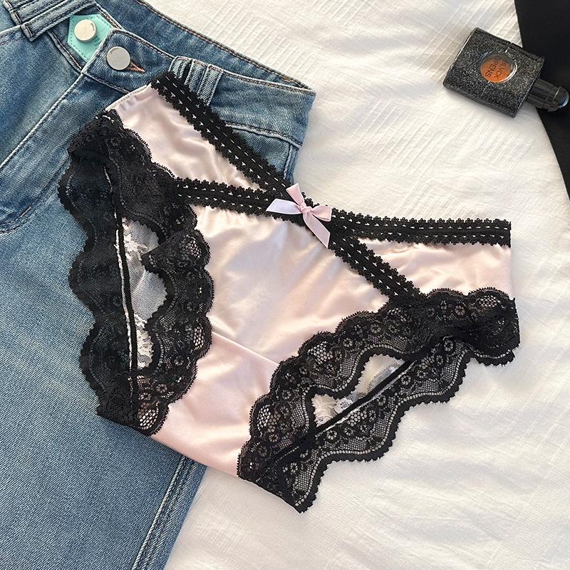 Satin Lace Bow Low-Rise Panties for Women: Heartbeat Collection