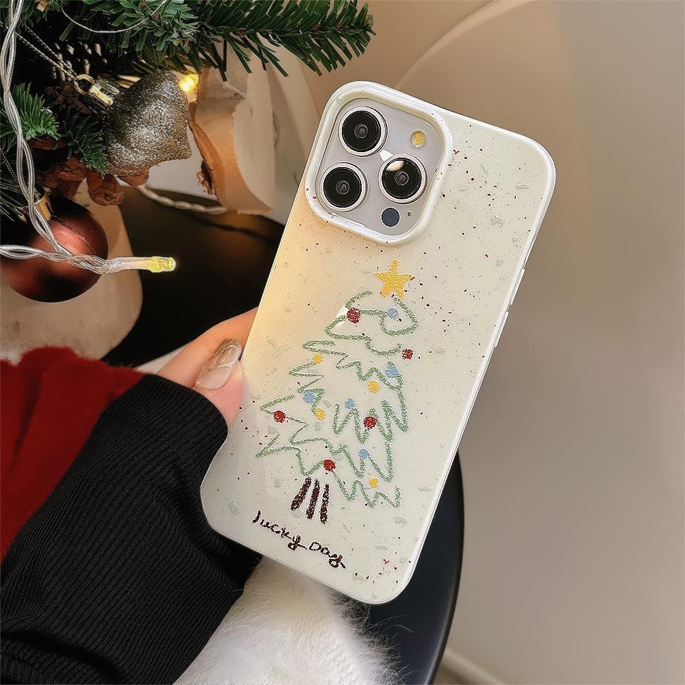 Ins Christmas Tree for IPhone16promax Mobile Phone Case 12 for Apple 15 Jelly Shell 11 Anti-fall 13 Soft 14
