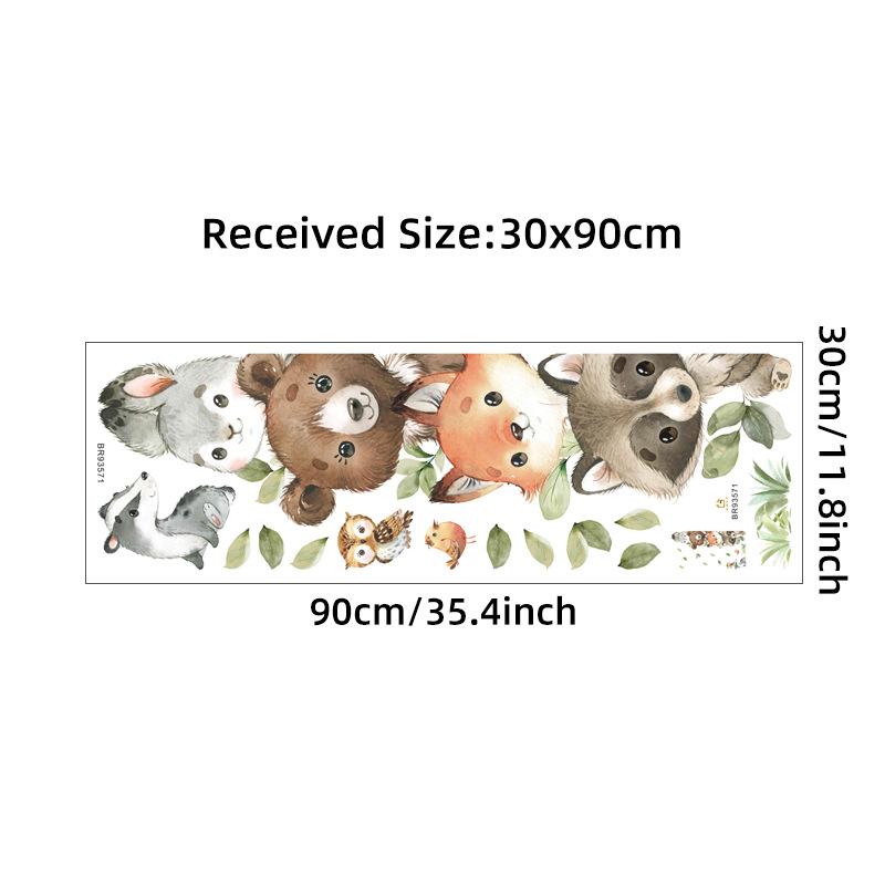 1Pc Cute Cartoon Probe Stacked Sitting Small Animal Wall Stickers For Kids Room Bedroom Home Decoration Wall Decor
