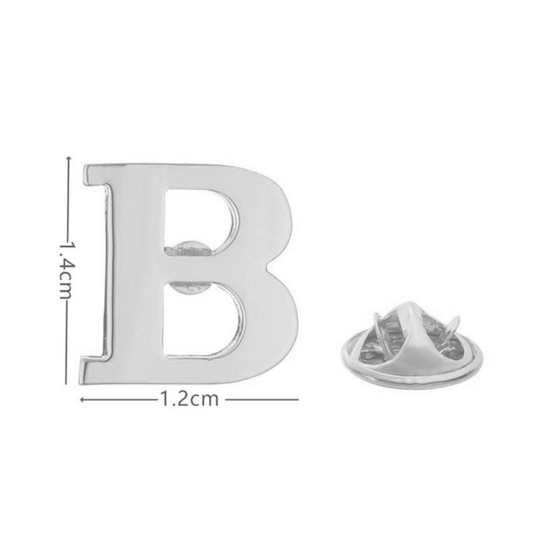 High Quality Classic Style Silver Letter A-Z Metal Brooch Women Men'S Lapel Pin Women'S Hat Scarf Backpack Badge Jewellery