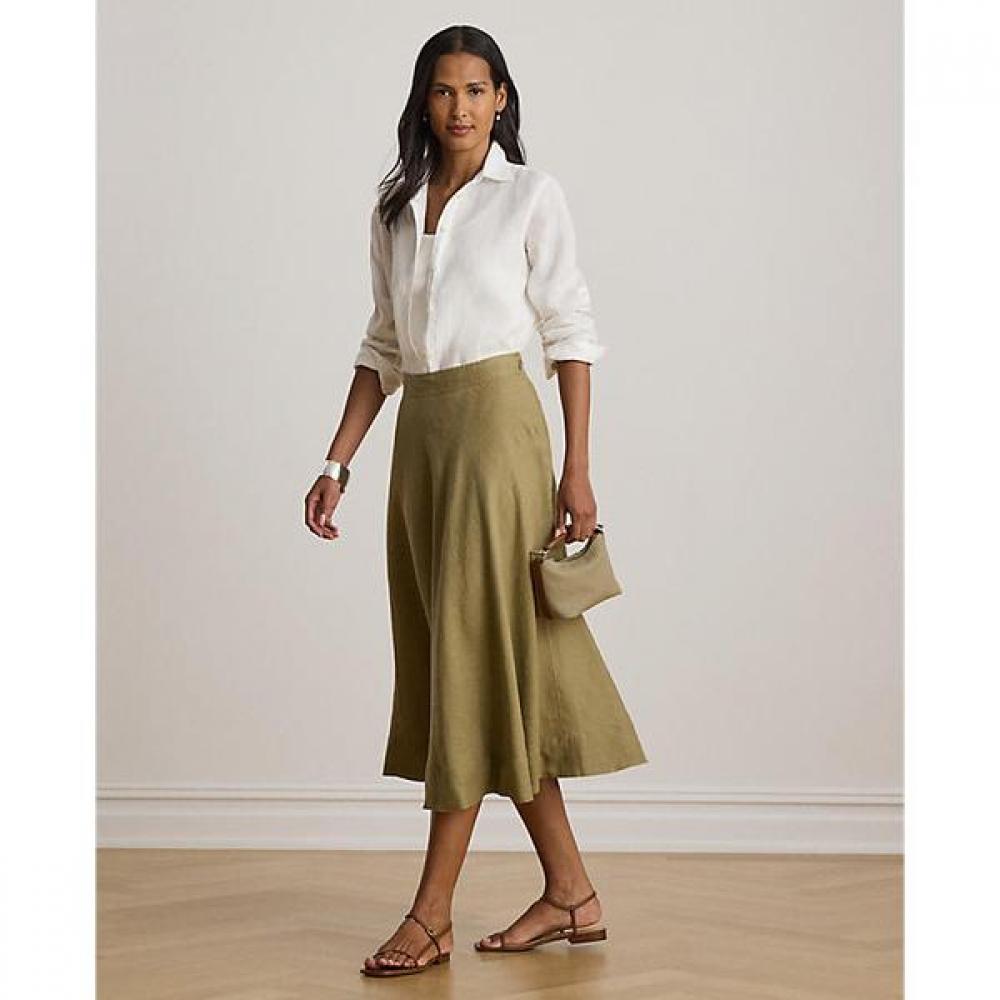 LAuren RAlph LAuren Linen A Line Midi Skirt  Wmlrskts6h20317310 4