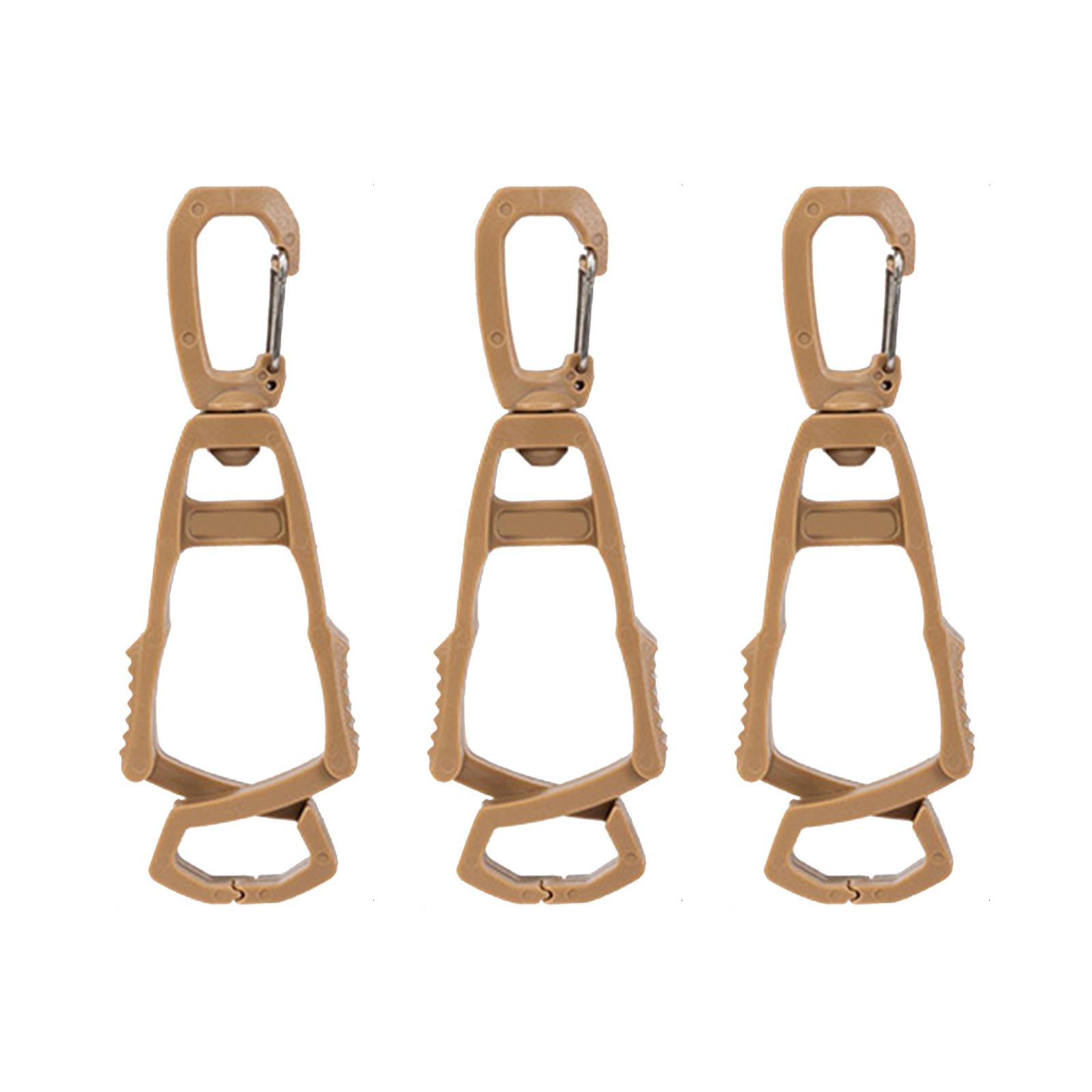 

3Pieces Glove Clamp Carabiner Clip for Tool Bags Towel Hooks Nonslip Belt Attachment for Construction Outdoor Activity хаки