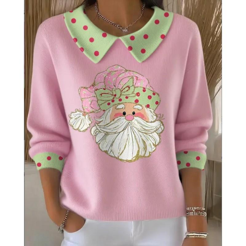 Womens Oversized Long Sleeve Crewneck Sweatshirt 2025 Fall Casual Pullover With 3D Print Acrylic Fabric