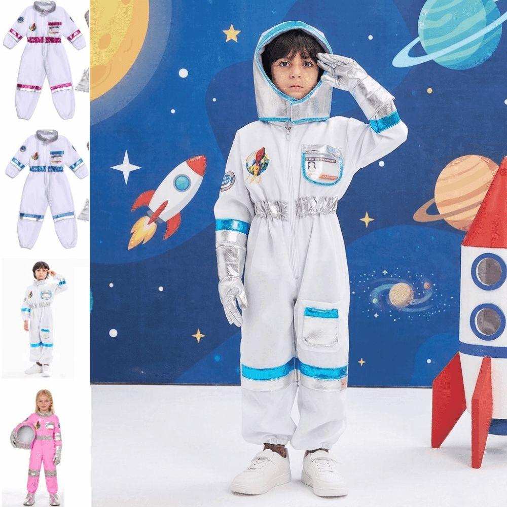 with Cap Astronaut Costume Set with Gloves Space Suit Halloween Cosplay Costume  Role Play