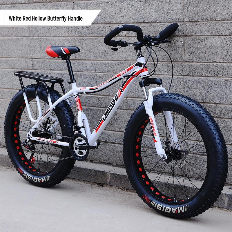 Men's Off-Road Fat Tire Snow & Mountain Bike - Variable Speed, Shock Absorbing, Wide Tires for Beach and Trail