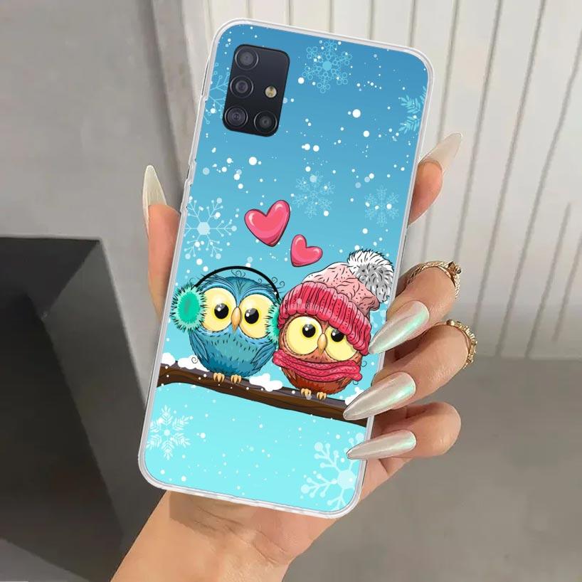 Cartoon Cute Owl LoveLy Phone Case for Samsung Galaxy A52 A42 A32 A22 A12 A02S A72 A51 A50S A41 A31 A21S A71 A40 A30S A20S A10S
