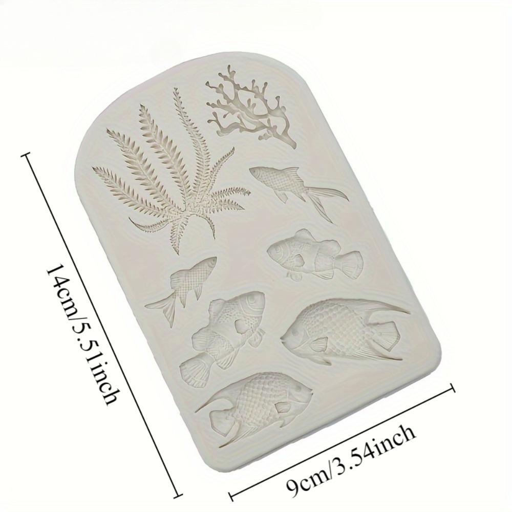 Forma na čokoládu mořská zvířata. 3D design mořských řas, ryb a korálů pro DIY pečení a zdobení dortů.