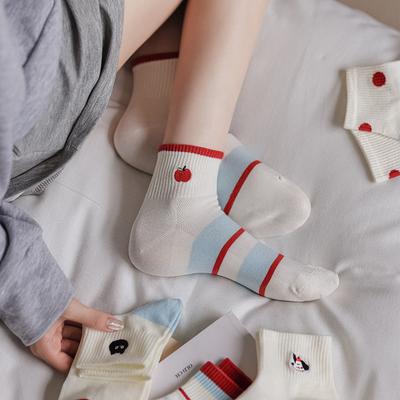 White Socks Women's Short Socks Summer Thin Korean Sports Style Low Top Socks Breathable Sweat Absorption