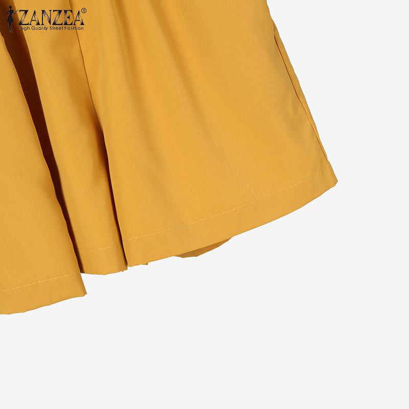 ZANZEA Women Sleeveless Tank Tops and Shorts Summer Two Piece Suit Sets