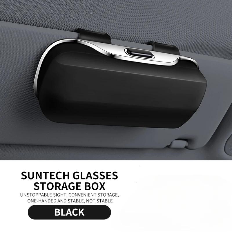 Portable Car Sunglasses Holder Multifunction Eyeglass Case Sun Visor Organizer Driving Accessories Stylish Car Glasses Box