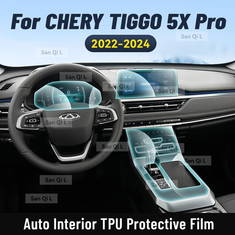 Interior TPU for CHERY TIGGO 5X PRO -2024 Protective Film Cover Anti-Scratch Gearbox Panel Navigation Screen Automotive