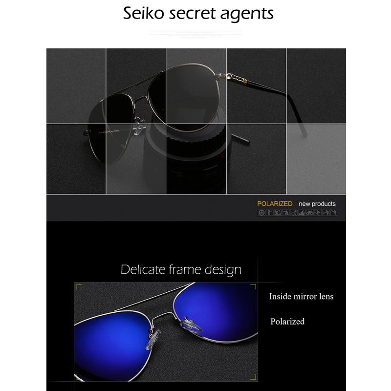 Polarisierte Sonnenbrille für Herren Spiegel Aviator Metallrahmen Schwarz Pilot Retro Sonnenbrille Retro Herren Sonnenbrille Klassische Brille