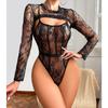 New sex underwear sexy lace perspective lace onesie split two-piece set