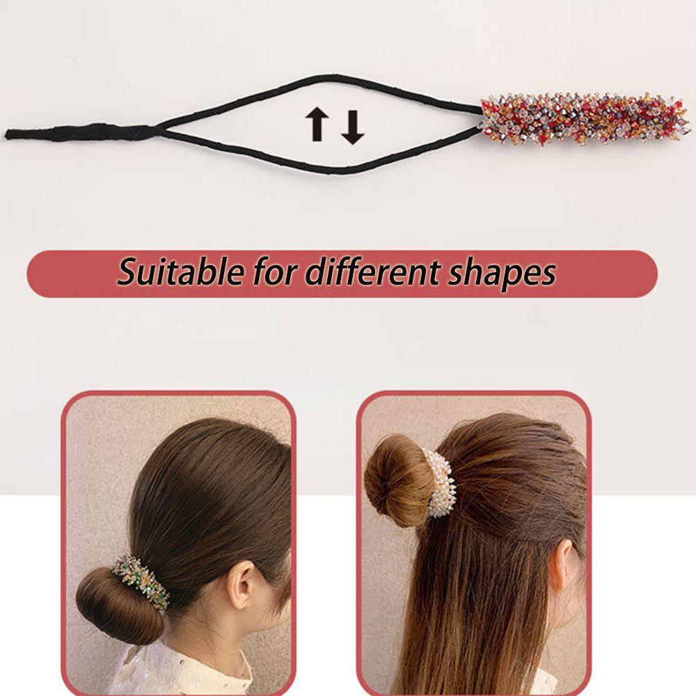 Tool Headwear Accessories Donut Bun Maker Quick Bun Curler Hair Band Rhinestone Lazy Hairpin