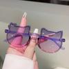 1/6 Pcs Cute Kitten Shaped Kids Sunglasses  New Gradient Candy Color Decor Shades for Girls Ins Trendy Design Sun Glasses