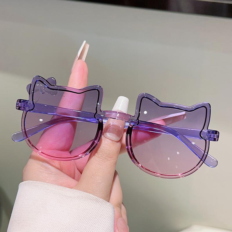 1/6 Pcs Cute Kitten Shaped Kids Sunglasses  New Gradient Candy Color Decor Shades for Girls Ins Trendy Design Sun Glasses