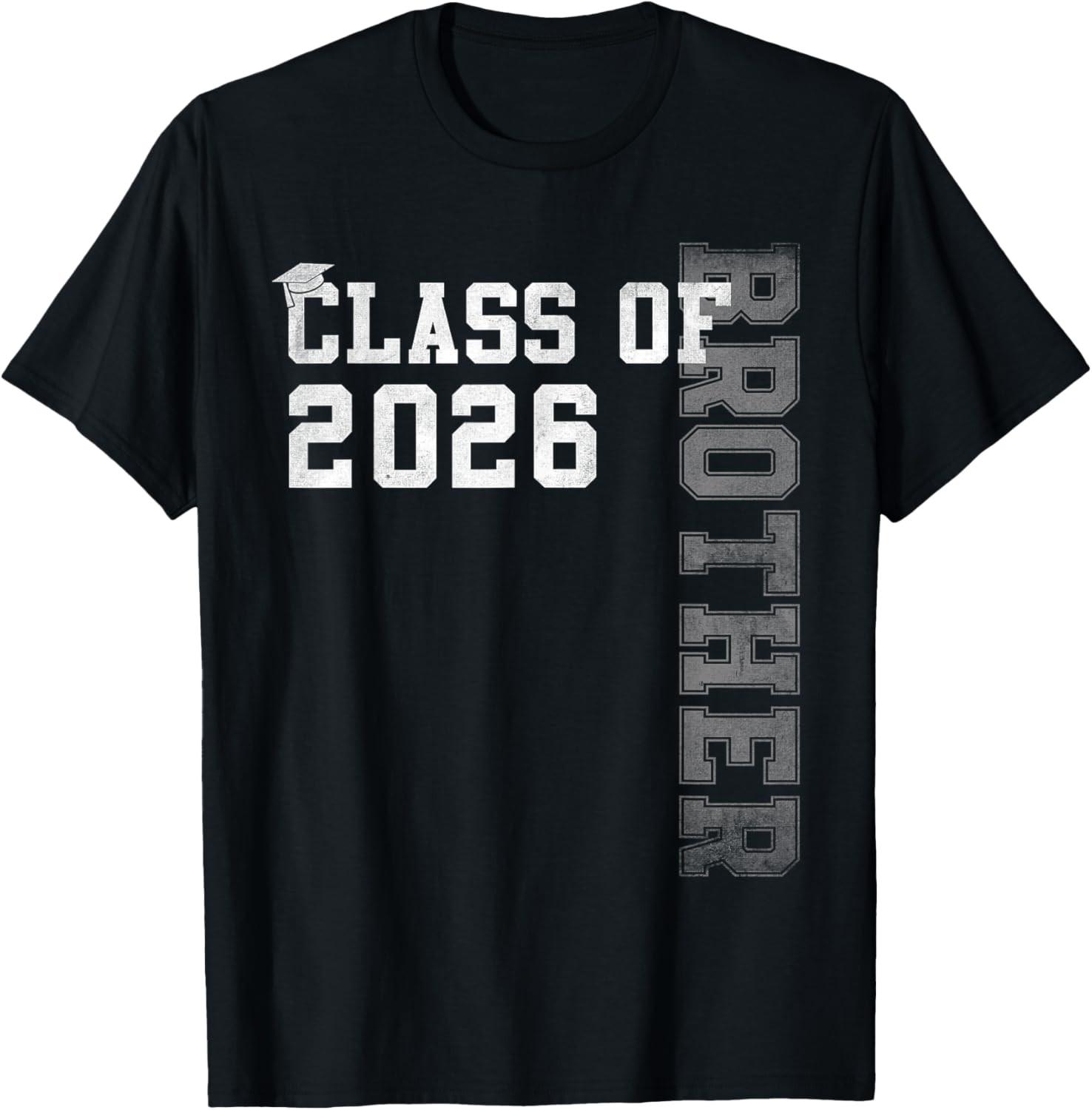 Proud Brother of A 2026 Graduate Grad Senior Graduation T Shirt S