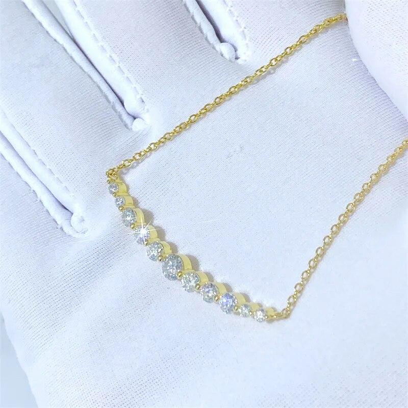 D color 1.1cttw 100% Full Moissanite Necklace Pendant For Women S925 Silver Lab Diamond Neck Chain Sparkling Wedding Fine Jewelry