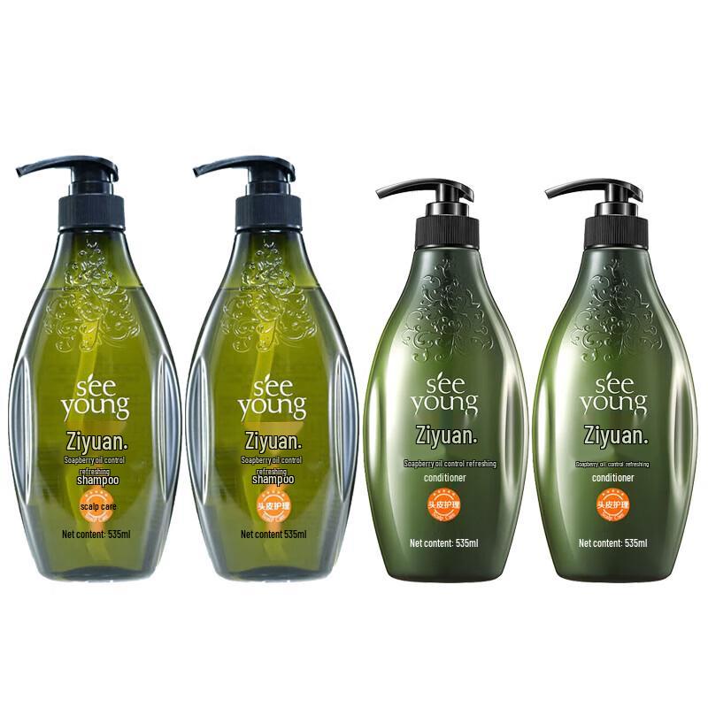 Seeyoung Sapindus Oil Control Shampoo & Conditioner 4-Bottle Set