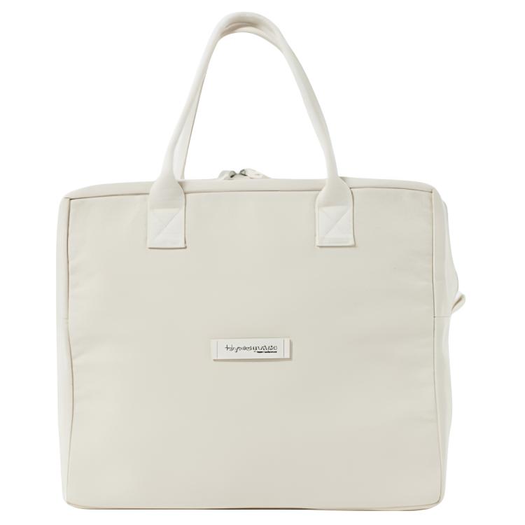 

New Balance 26L Logo Patch Solid Color Versatile Fabric Tote Bag Unisex Tote Bags Beige JABL2264-RCA Beige
