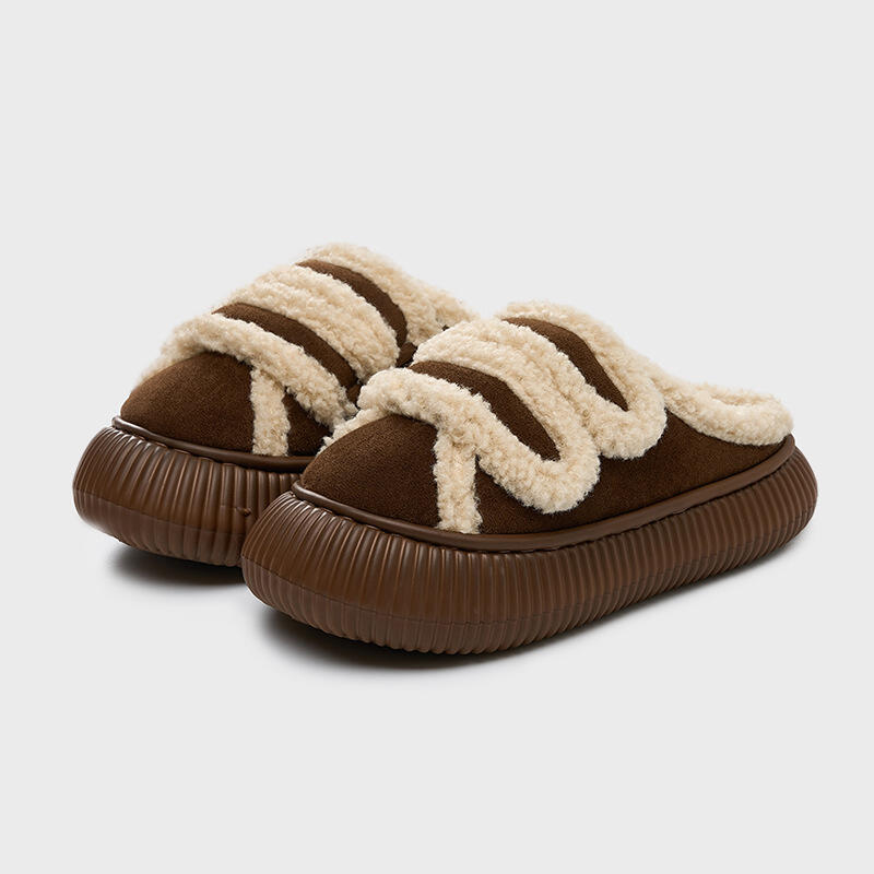 буказ Велькро мех хлопок тапочки Light brown (230-235)