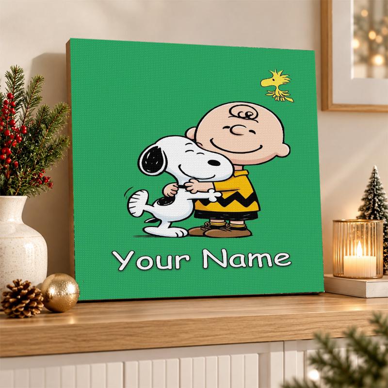 Snoopy Peanuts Custom Name Text 5D Diamond Painting Kit DIY Full Drill Diamond Art Decoration