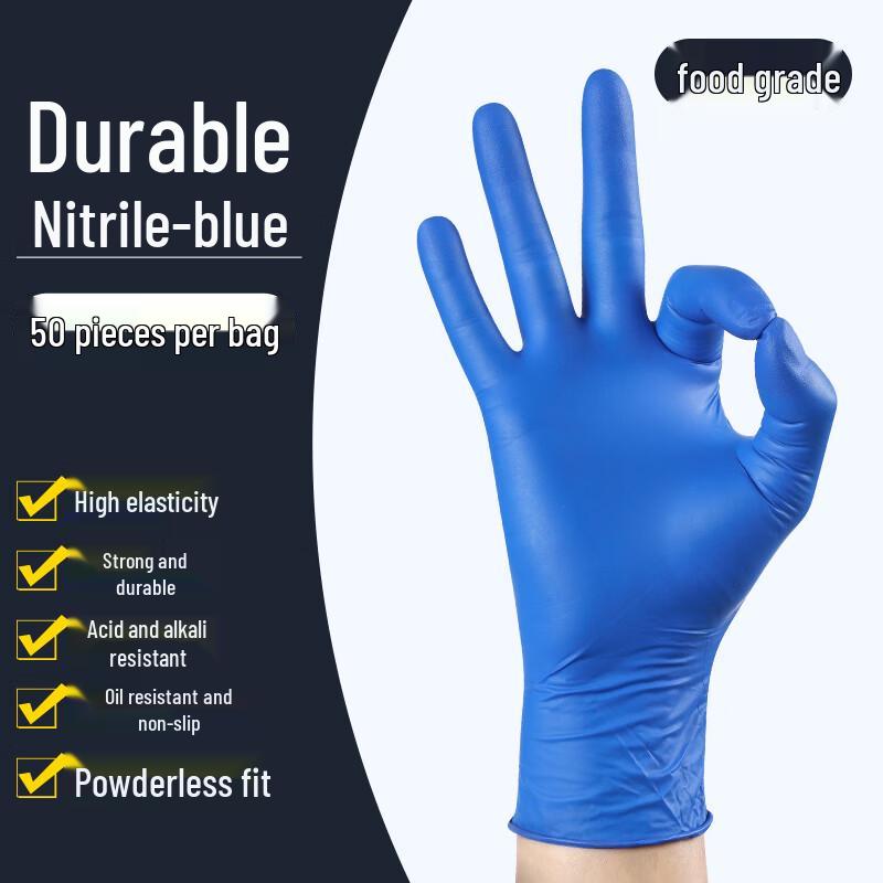 

Jiemengzhe Extra-Thick Blue Disposable Gloves