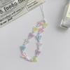 Y2K Candy Colors Cellphone Keychain Butterfly Beaded Butterfly Mobile Phone Chain  Pendant