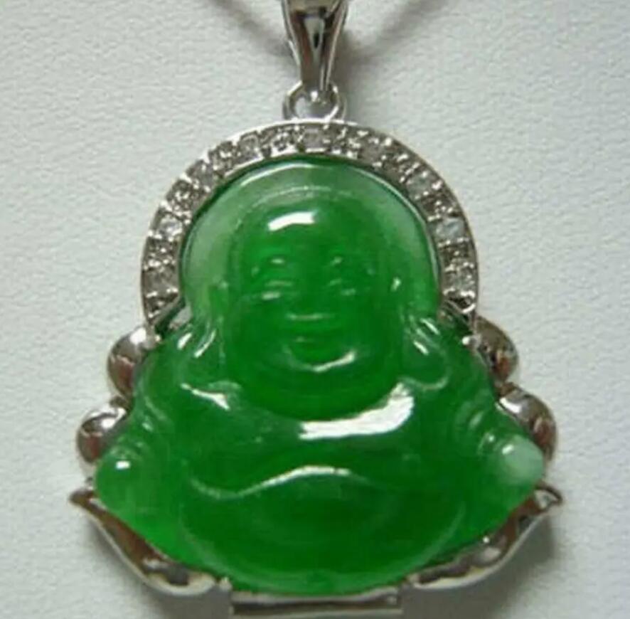 

Подвеска Будды из натурального зеленого халцедона