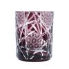 Kiriko Glass Cut Glass Rock Glass Chrysanthemum Yarai Chrysanthemum-Yarai Gift (Purple)
