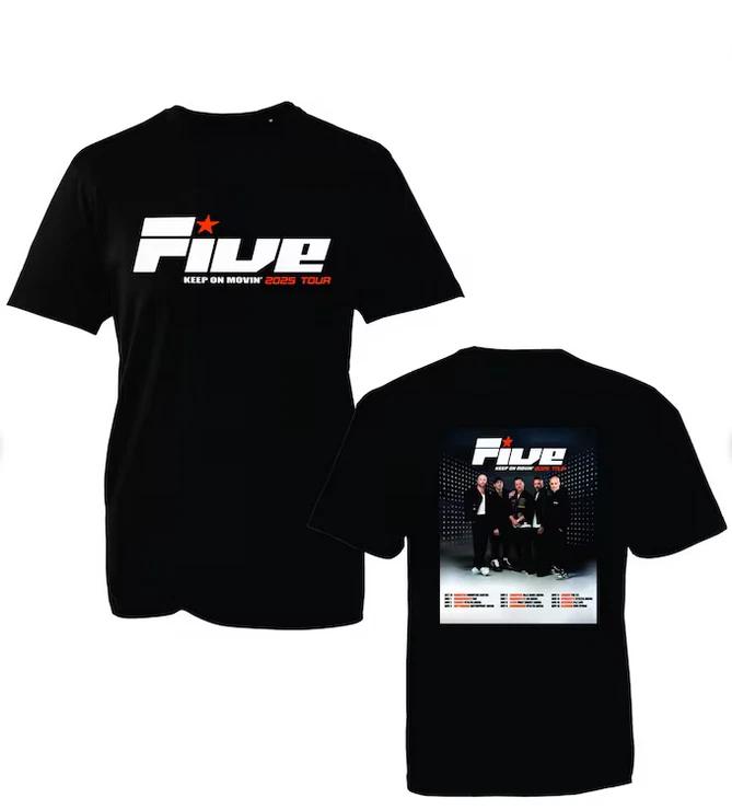 Five Band Tour 2025 T-Shirt, Music Lover Graphic Tee S