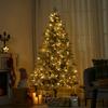 Artificial Christmas Tree 180cm with 300 Warm White LED Lights with 577 Branches, Automatic Opening, Foldable Base