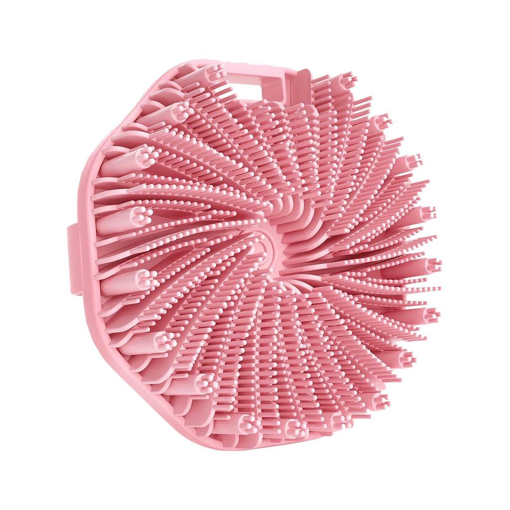 Double-Sided Silicone Bath Brush with Soft Bristles & Long Handle