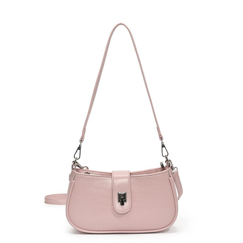 Spring and Summer New Simple and Versatile Niche Oil Wax Leather Underarm Bag Women's Fashion Personality High Quality Shoulder Messenger Bag