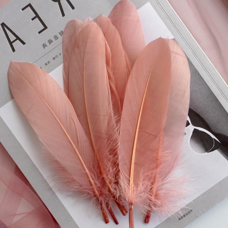 50Pcs White Feather Goose Feather Hard Floating Dream Net Decorative Wings Sun Flower Wall Decoration Kindergarten Handmade Art Class Materials