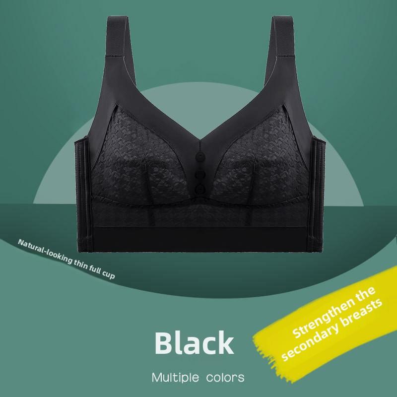 

Plus Size Women Ultra Thin Full Cup Rectifying Adjustment No Underwire Large Breasts and Small Bra 34/75B чорний