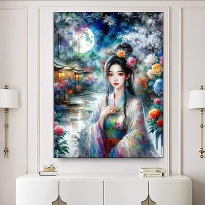 Ensemble de peinture diamant 2024 style ancien chinois beauté bricolage broderie mosaïque portrait de femme broderie croisée décoration de la maison