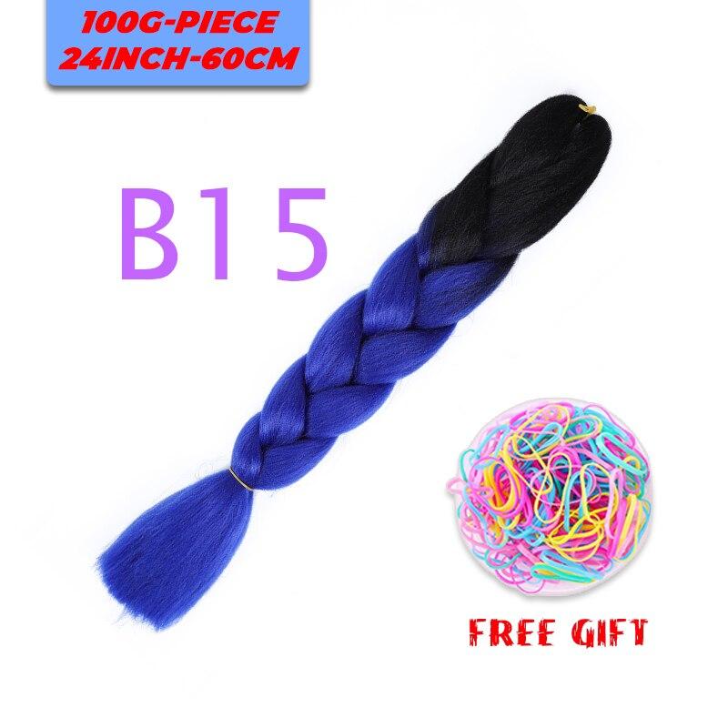 MERISIHAIR Single Ombre Color Synthetic Hair Extension Crochet Twist Jumbo Braiding Long Hair