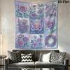 Dreamy Watercolor Rose Wall Tapestry Aesthetic Wall Hanging Printed Fabric Blanket Decorative Tapestries for Bedroom Living Room Home Decor