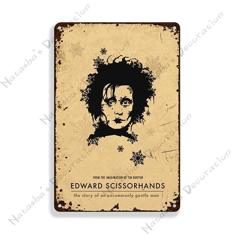 Edward Scissorhands Old Movie Metal Poster Decorative Plate Bar Wall Metal Tin Sign Metal Signs Home Wall PlatePlaque
