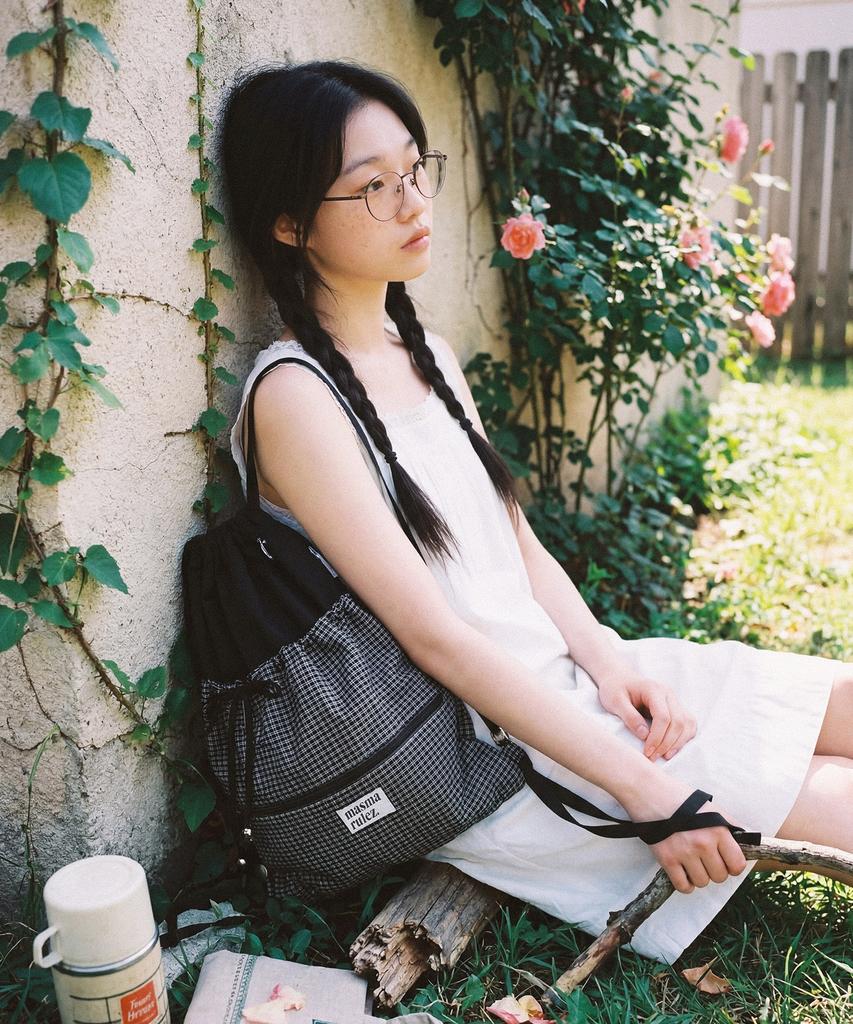 Masmarulez Ribbon Gym Sack_Check Black