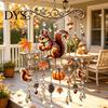 Nature Inspired Suncatchers Fall Animal Wind Chime Suncatcher, Stained Acrylic Fox Rabbit Hanging Suncatcher Party Photography Props with Prism Drops,