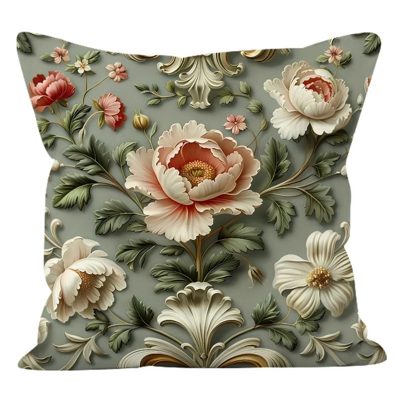 Цветочная Ультрамягкая Наволочка Чехол для Подушки для Гостиной Чехол для Поясничной Поддержки Автосиденья 4545cm-1pcs 739₽
