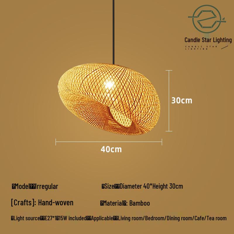 Zen Style Bamboo Rattan Pendant Light for Tea Rooms and Restaurants