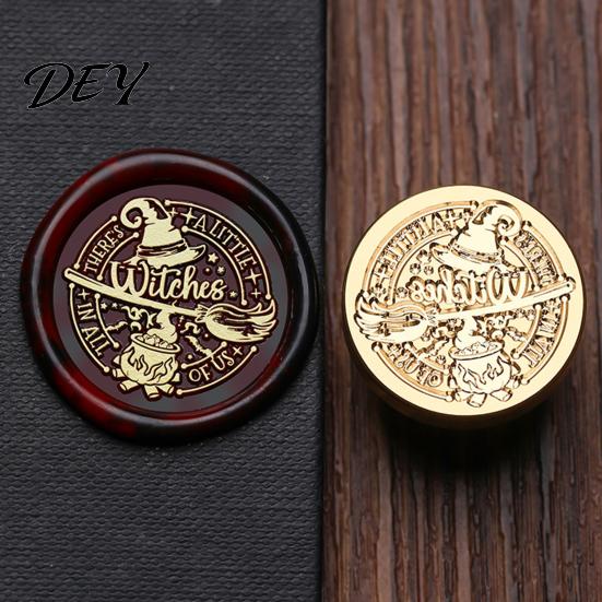 Ghost Wax Stamp Halloween Themed Brass Seal Head, Pumpkin Witch Bat Engraved Replaceable Sealing Replacement Head for Envelope Journal Gift Wrap Party
